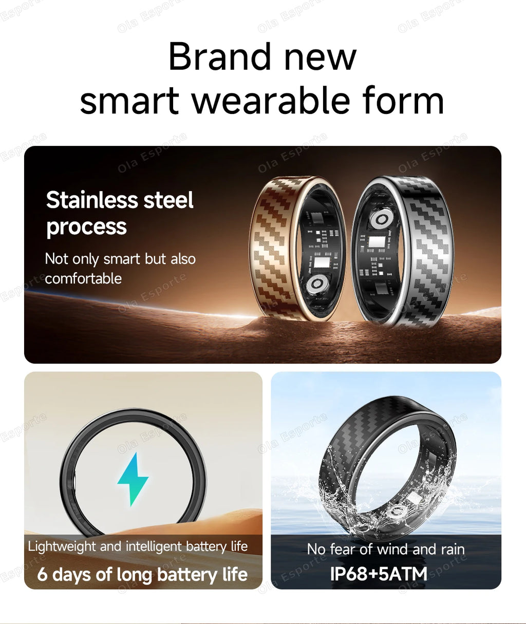 2025 Smart Ring Call Alert, Message Notification, Hand Gestures Control, Health Manager, IP68 5ATM Waterproof Ring For Men Women