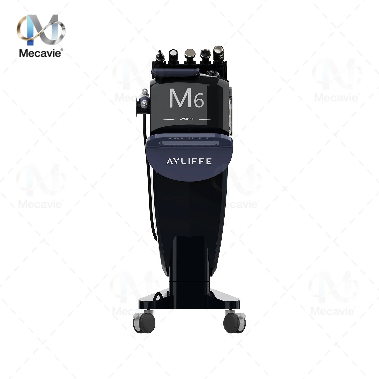 Black 6-in-1 oxygen dermabrasion facial machine for deep skin cleaning, blackhead removal, and professional beauty care.
