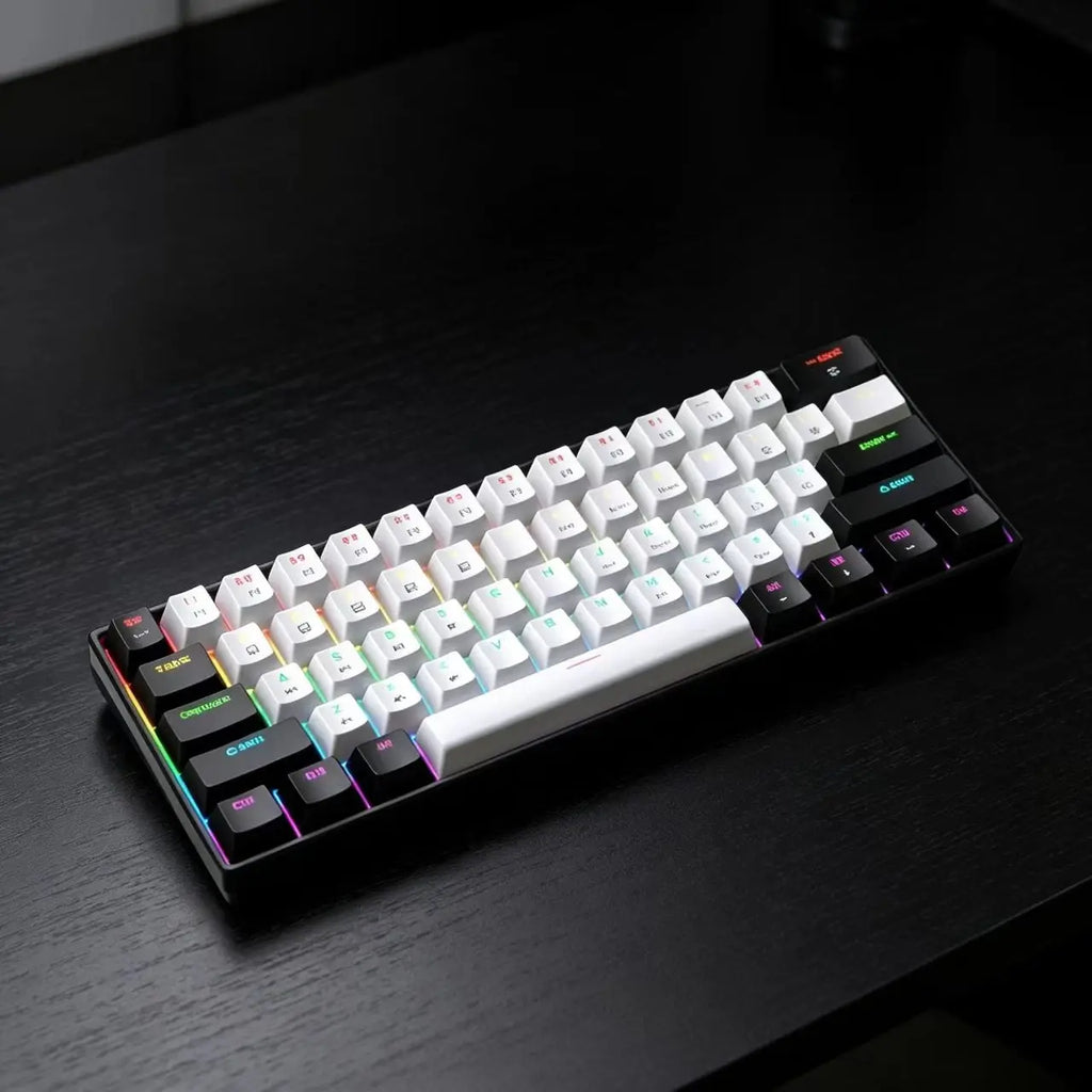 61 key Gaming Mechanical Keyboard RGB Backlit Ultra Compact Mini Layout Suitable for PC/Mac Gamers and Typists