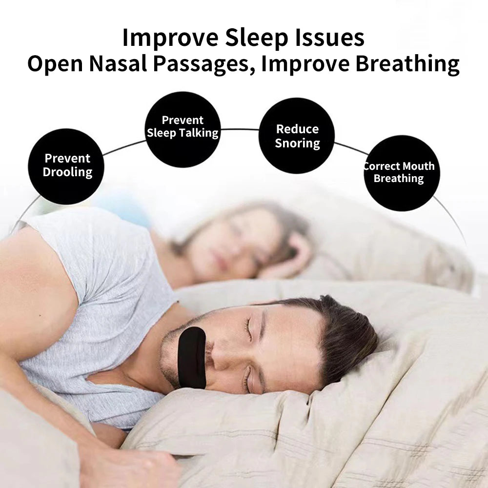 30/300Pcs Sleeping Mouth Tape Right Way Stop Snoring Anti Snore Mouth Nose Strip Allergenic Breathing Strip Reduce Mouth Dryness