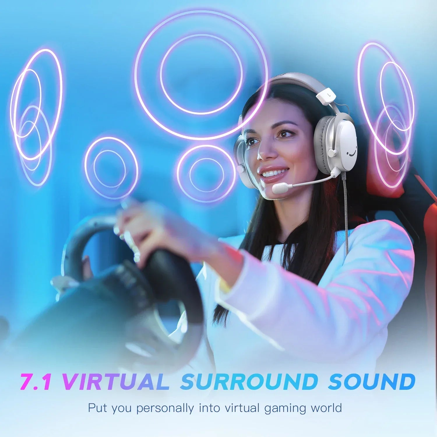 USB Gaming Headset 7.1 Surround Sound - Over-Ear Wired Audio by Tidesmit Tidesmit