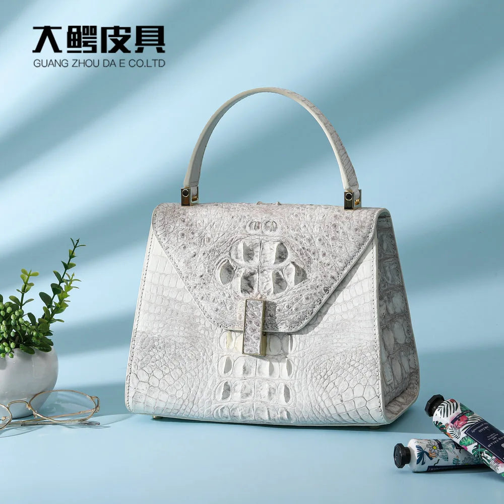 2024 New Designer Crocodile Leather Women Handbag Leisure Genuine Leather Lady Shoulder Bag Large Capacity Crossbody Bag 45