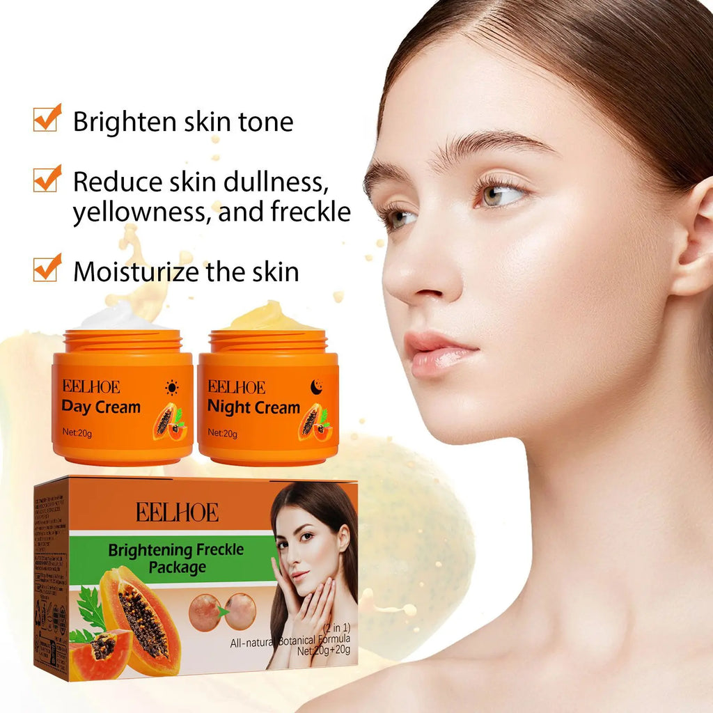 Tidesmit EELHOE papaya whitening freckle cream texture close-up for dark spot correction and skin brightening