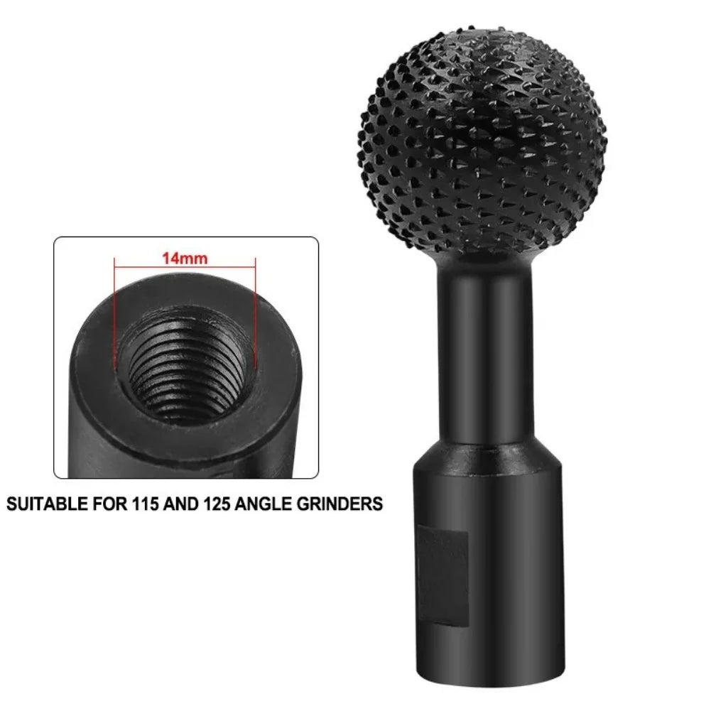 10/14MM Angle Grinder Spherical Spindle Rotating Wood Carving Polishing Engraving Drill Ball Chisel Grinding Woodworking Tool