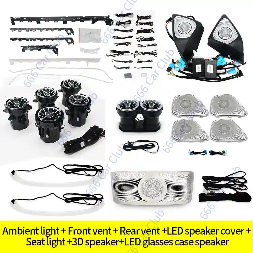 Mercedes Benz Ambient Lighting Kit 64 Color RGB LED Interior Air Tidesmit