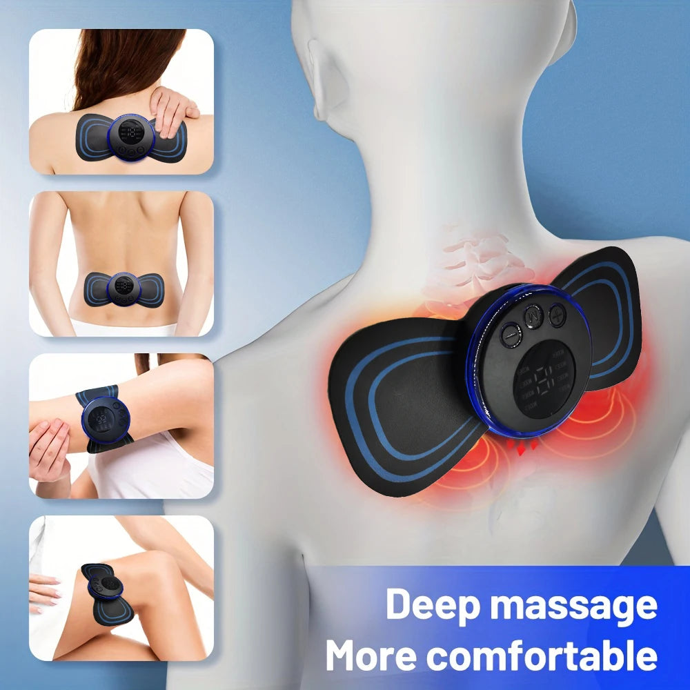 Portable Neck Massager with Remote - 8 Pulse Modes for Stress Relief Relaxation Treatment Tidesmit