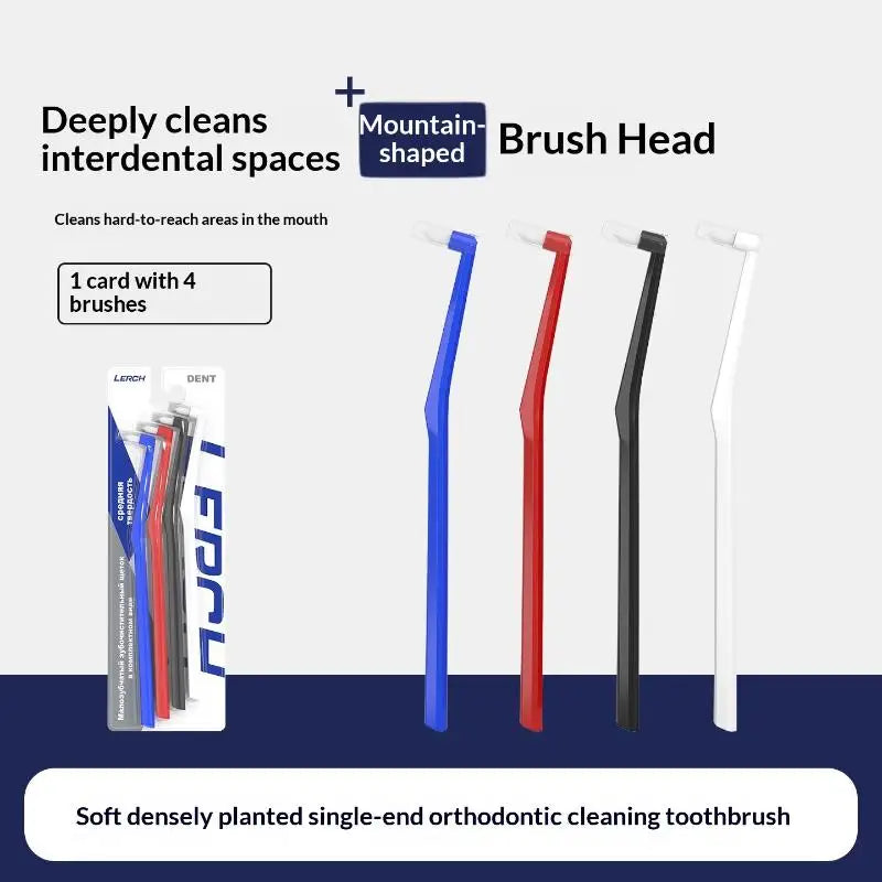 Soft Hair Small Head Single-Beam Toothbrush For Interdental Cleaning Adult Oral Care Deep Cleaning Tool For Teeth Implants