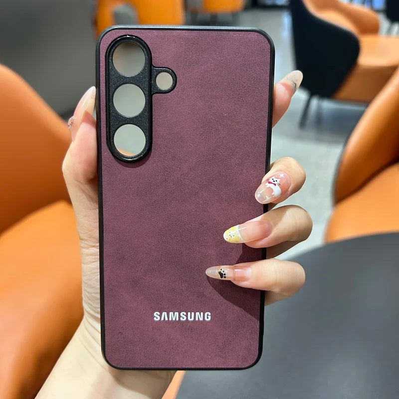Sheepskin Leather Case for Samsung - Soft Lambskin Slim Fit Protection Tidesmit