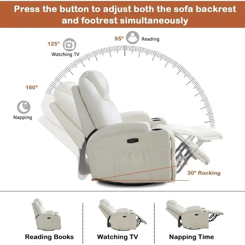 Massage Recliner Chair with Heat Therapy and USB - Tidesmit Massage Chairs Tidesmit