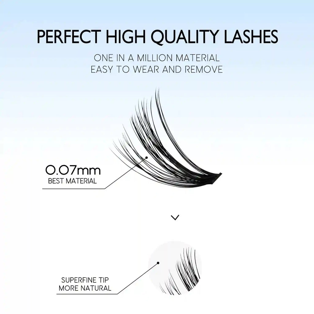 DIY Lash Extension Kit with Bond and Seal - Pro Cluster Set Lip Care Tidesmit