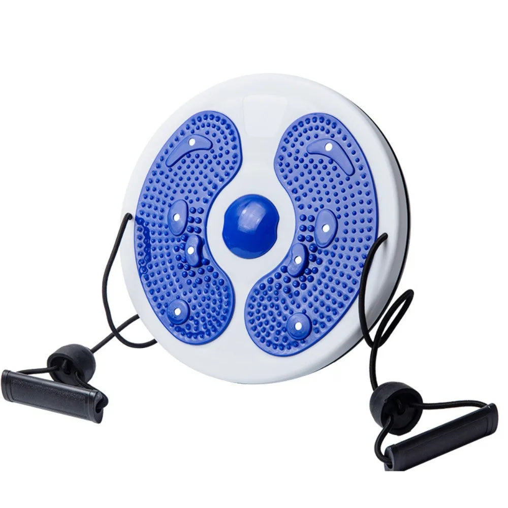 Waist Twisting Disc with Pull Ropes - Non-Slip Portable Fitness Tool Body Shaping Massage Equipment Blue Tidesmit
