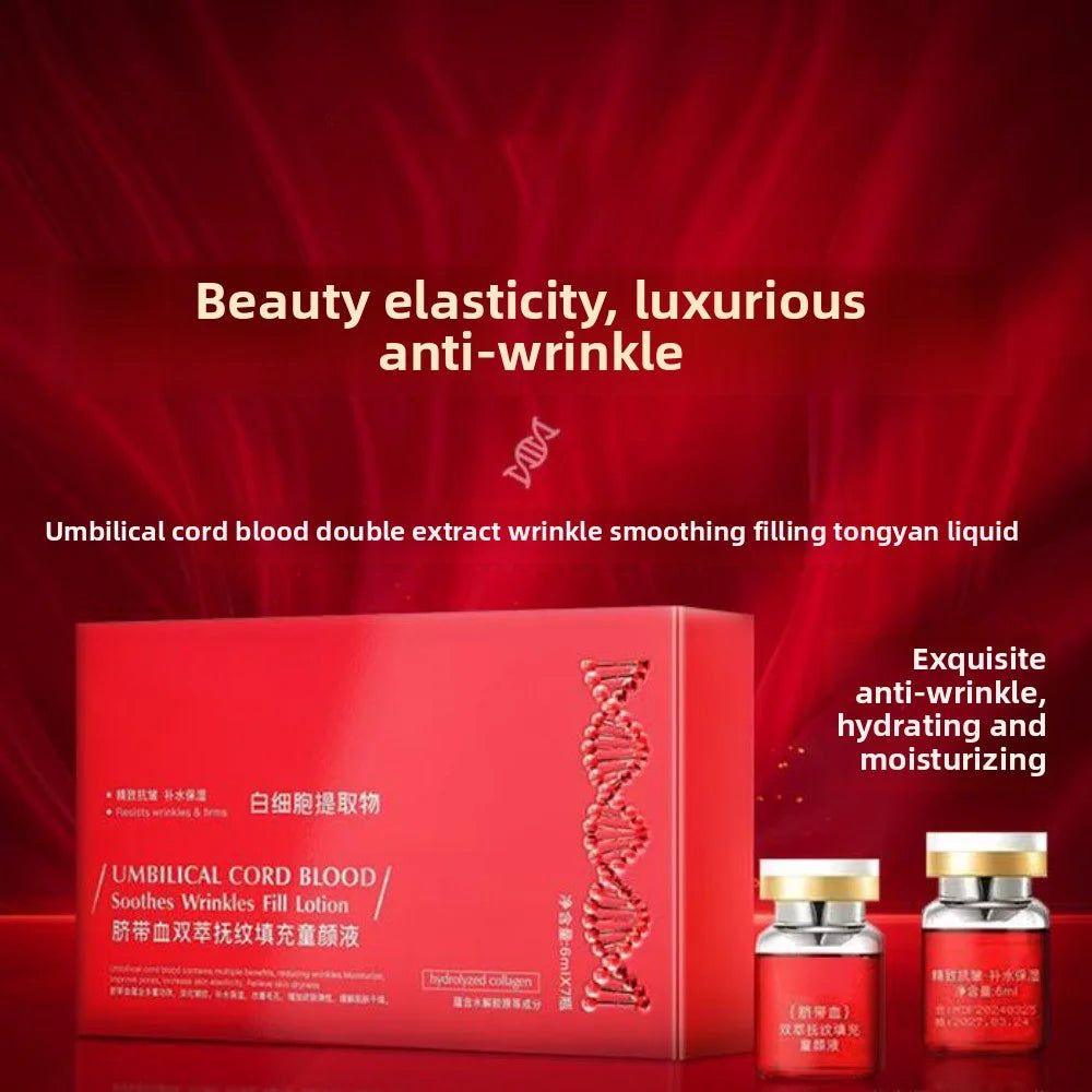 Double Serum Filler anti-wrinkle serum set with umbilical cord blood extract for deep skin moisturizing and firming.