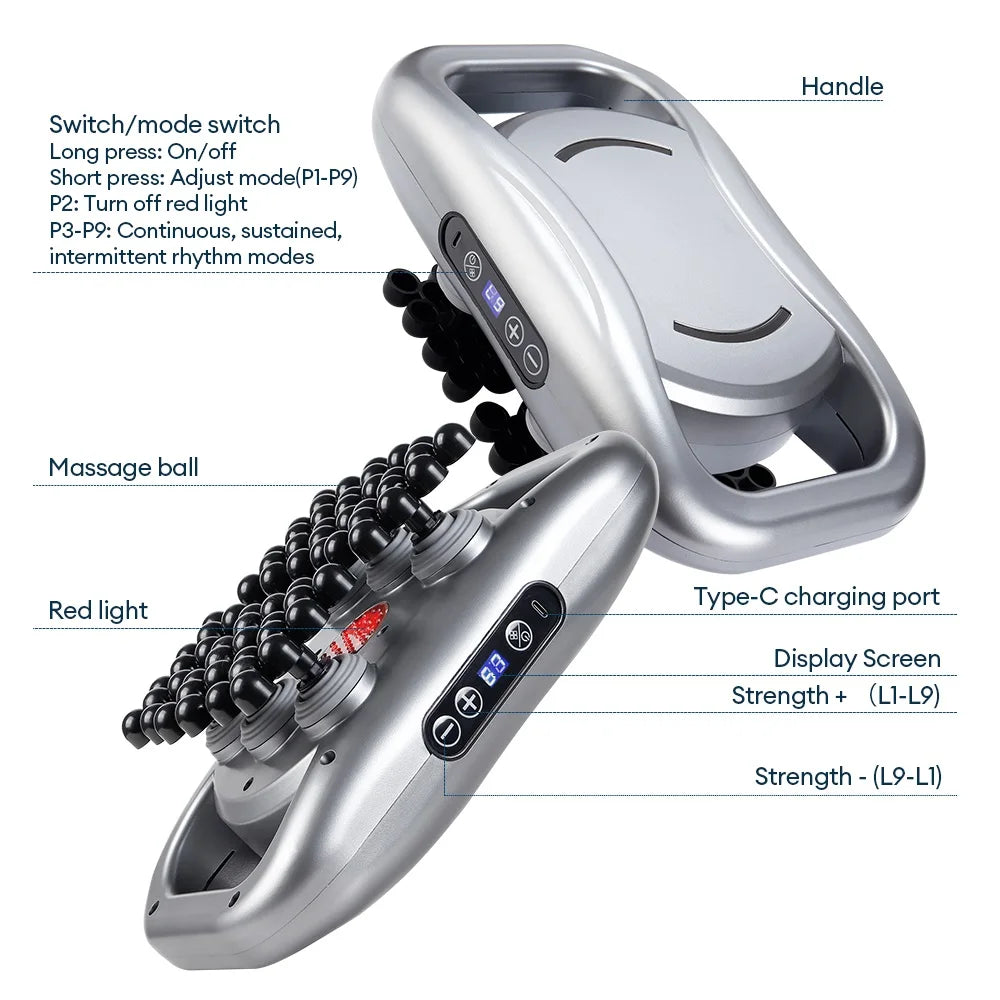 Deep Tissue Massage Gun | Portable Muscle Relief | Stone & Khaki Back Massage Instrument Tidesmit