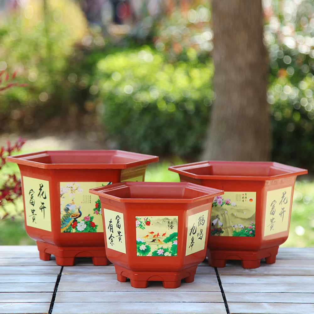 Durable Plastic Flower Pot Thickened Resin Potted Bonsai Garden Supplies Large-diameter Hydroponic Planter