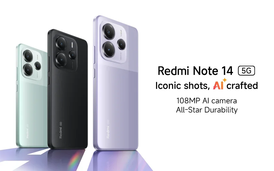 Xiaomi Redmi Note 14 5G Smartphone Global Version NFC 108MP 128GB/256GB ROM Camera MTK Dimensity 7025-Ultra 45W Turbo Charging