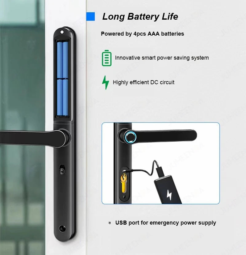 TTLock App Smart Aluminum Door Lock Waterproof Fingerprint Digital Password RFID Card Remote Electronic Sliding Glass Door Lock