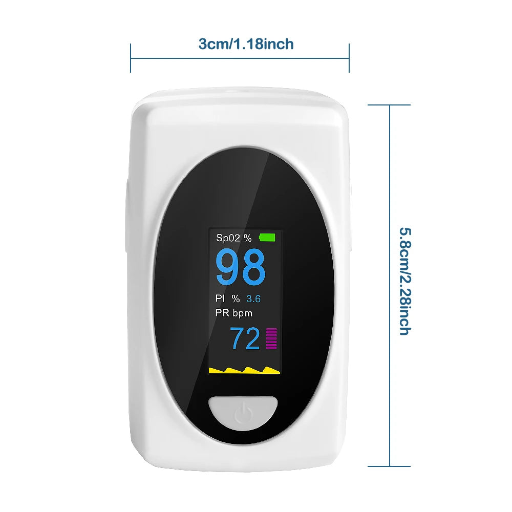Fingertip Pulse Oximeter Blood Oxygen Saturation Monitor Pulse Ox, Heart Rate and Fast Spo2 Reading Oxygen Meter