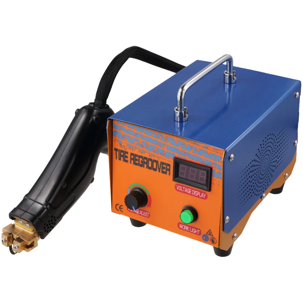 Podofo 1000W Tire Groover Machine Tyre Regrooving Iron Cutter Tool Kit Equipped With 10 Types Tire Cutting Blades For Rubber Tire Retread Work