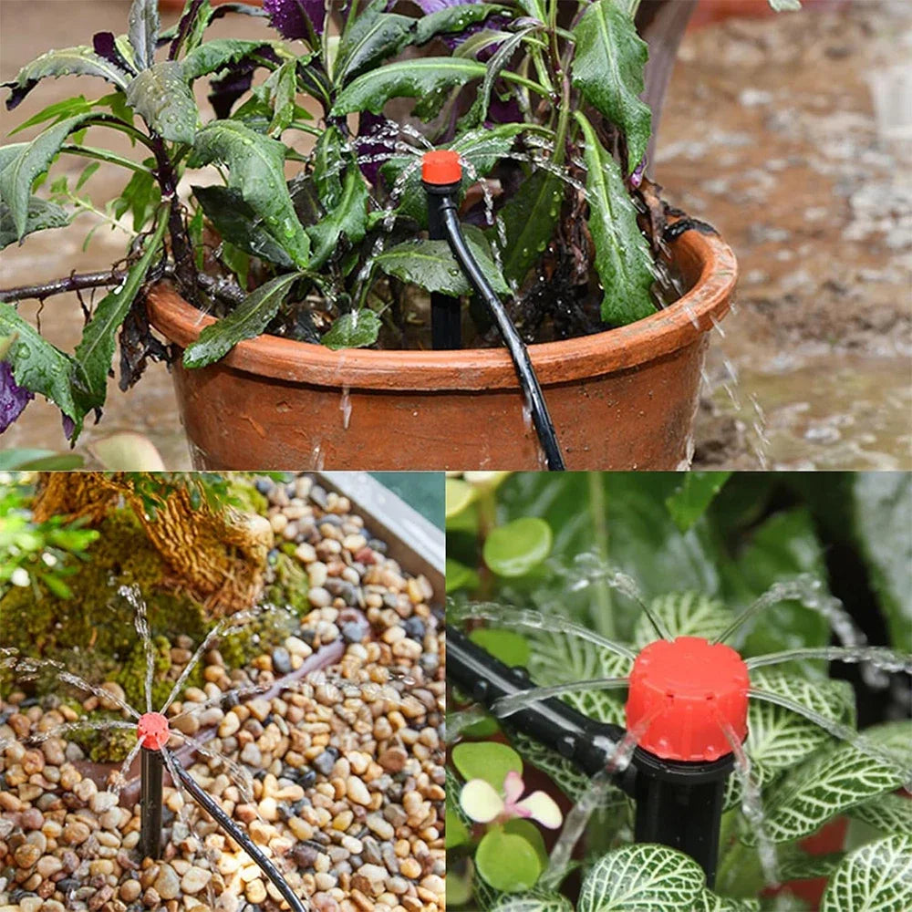 Garden Drip Irrigation Automatic Watering System Kit 1/4'' 13CM Sprinkler for Bonsai Pot Plant Flower Vegetable Greenhouse