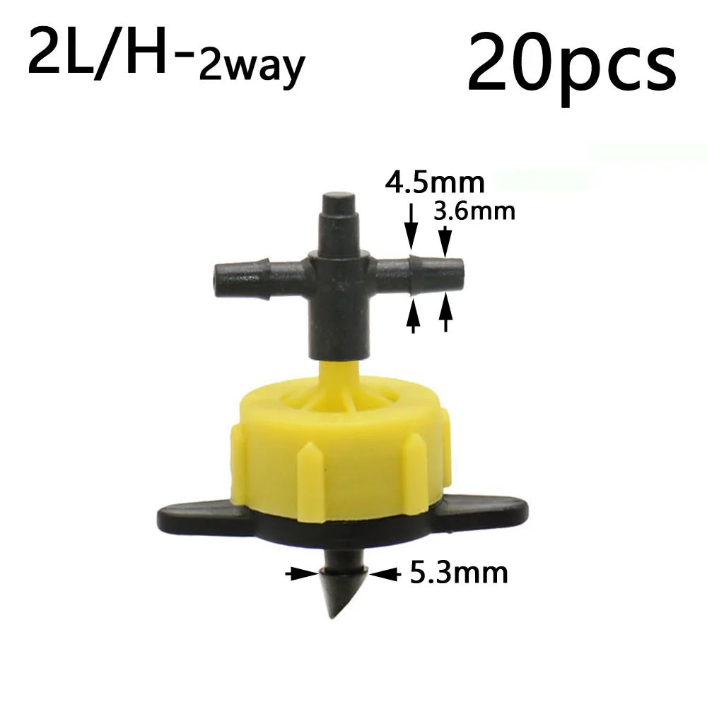 Garden Drip Irrigation Dropper 1/8" 2/4-Way Water Pipe Connector 4/7mm To 3/5mm Hose Bend Arrow Emitter Watering Dripper