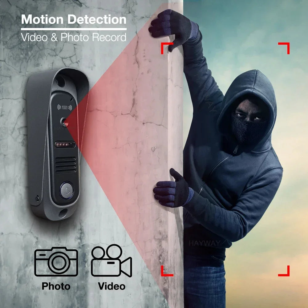 Tuya Wireless IPS 10 " touch screen 1080P camera video intercom kit, with mobile detection, ID access control unlocking,