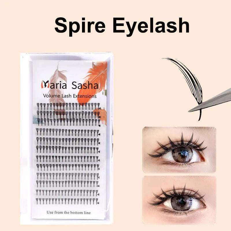 Manga Feather Spire Eyelash Extensions, 0.07mm D Curl Faux Lashes False Eyelashes Tidesmit
