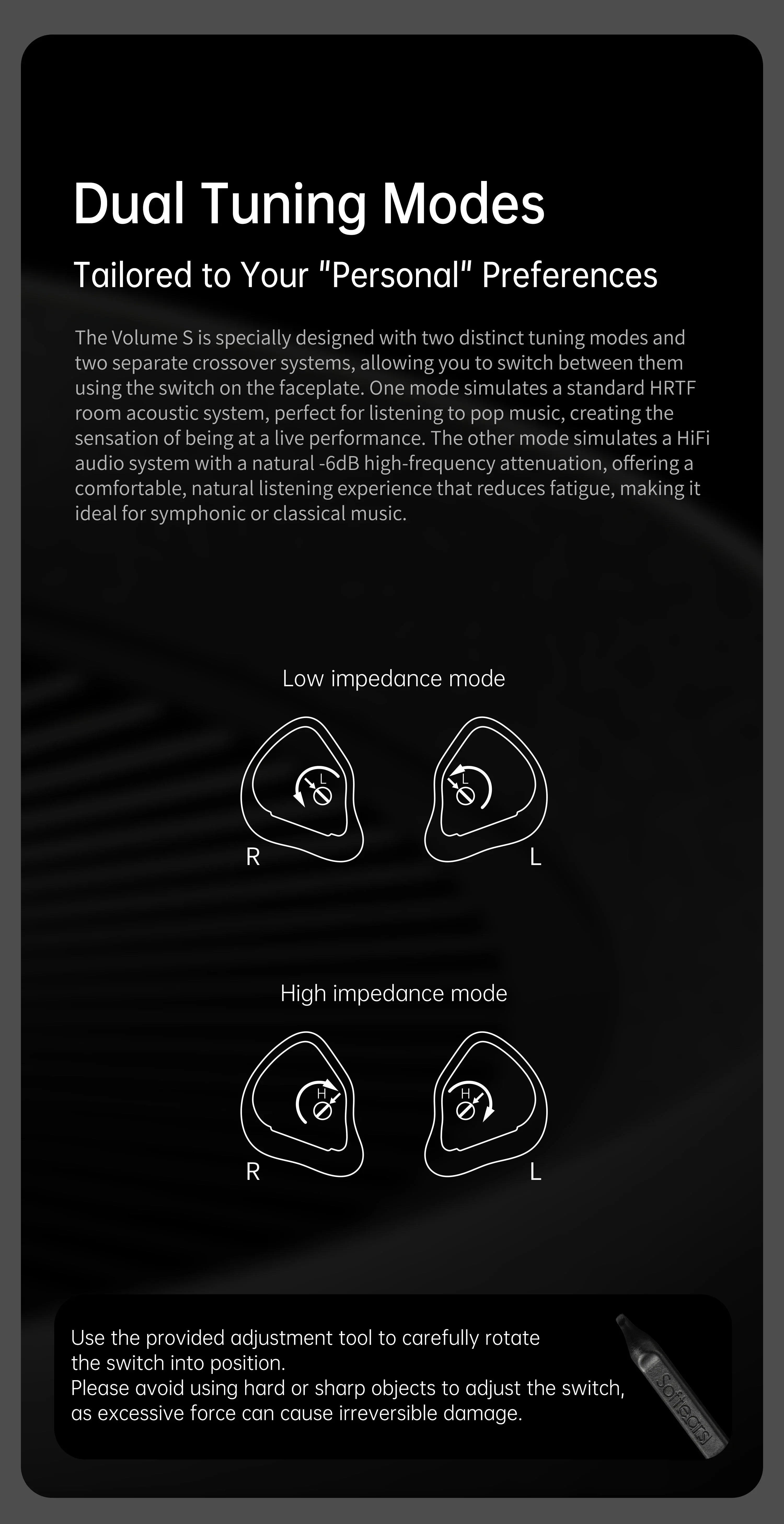 Softears Volume S 1DD 2BA Hybrid In-Ear Monitors by Tidesmit Tidesmit