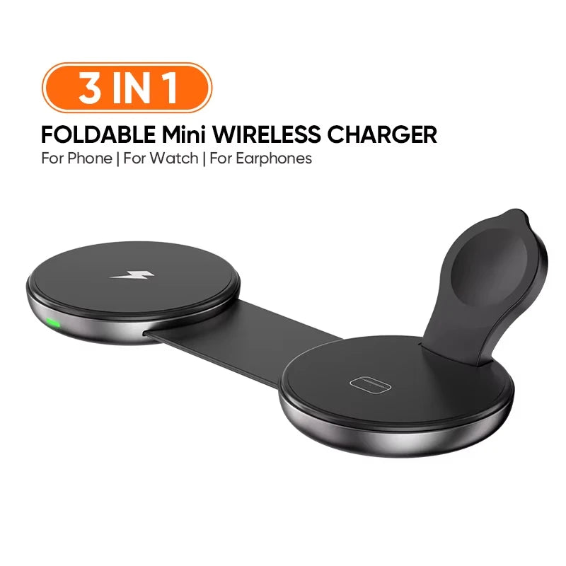 3-in-1 Wireless Travel Charger: Foldable MagSafe Compatible Dock YW10 Tidesmit
