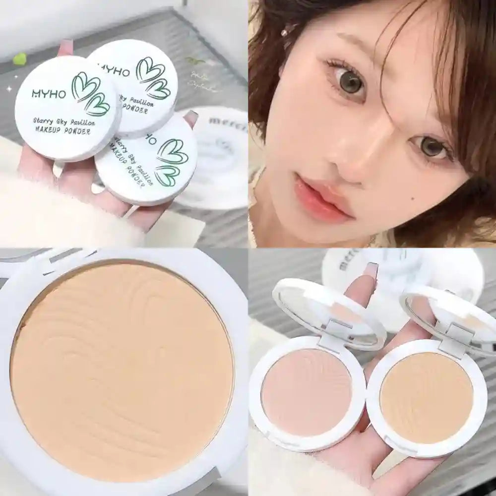 Tidesmit natural matte pressed powder texture close-up for long-lasting oil control and brightening face makeup