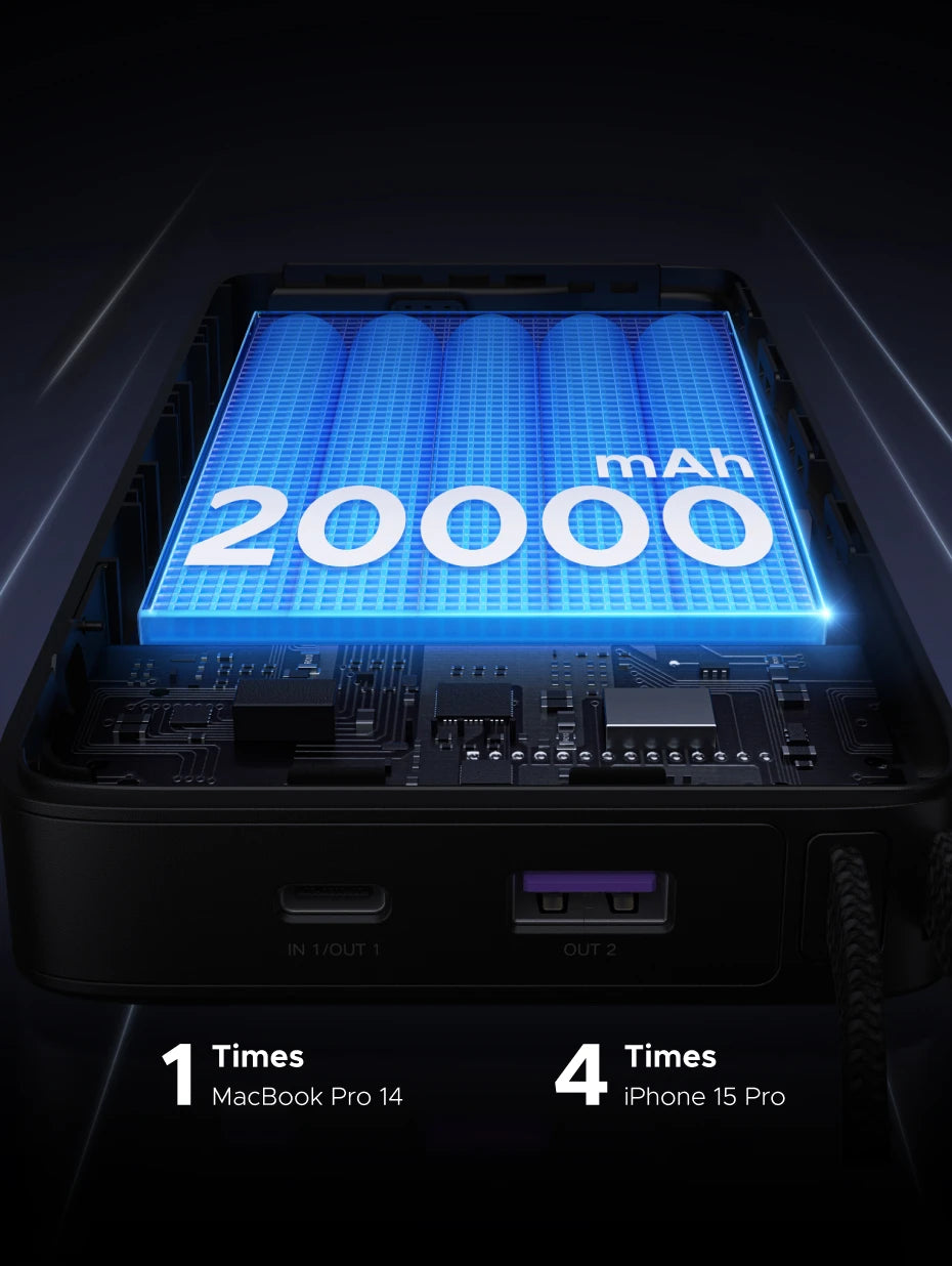 145W Fast Charging Power Bank 20000mAh - High Capacity PD Charger Tidesmit