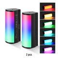 Magnetic LED Video Light Wand - Portable RGB Stick for Content Creation 2 Pack Tidesmit