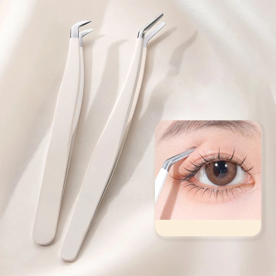 Eyelash Tweezers Precision Tool - Stainless Steel Crafting Tidesmit False Eyelashes Tidesmit