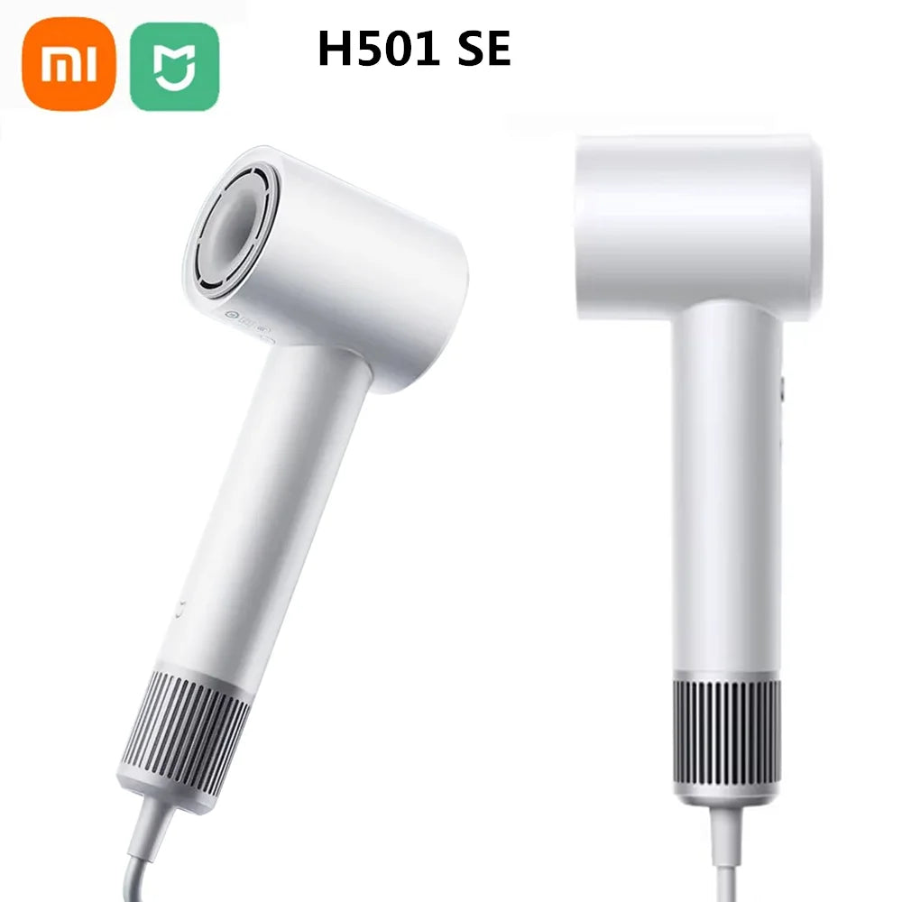Xiaomi Mijia H501 SE high-speed anion hair dryer in white, featuring a sleek design and professional 110k RPM motor.