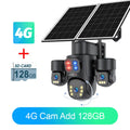 LS VISION 4G / WiFi Solar Camera 3Lenses Outdoor 15MP 4K Low Power Battery IP Camera PIR Night Vision V380 Pro CCTV Security