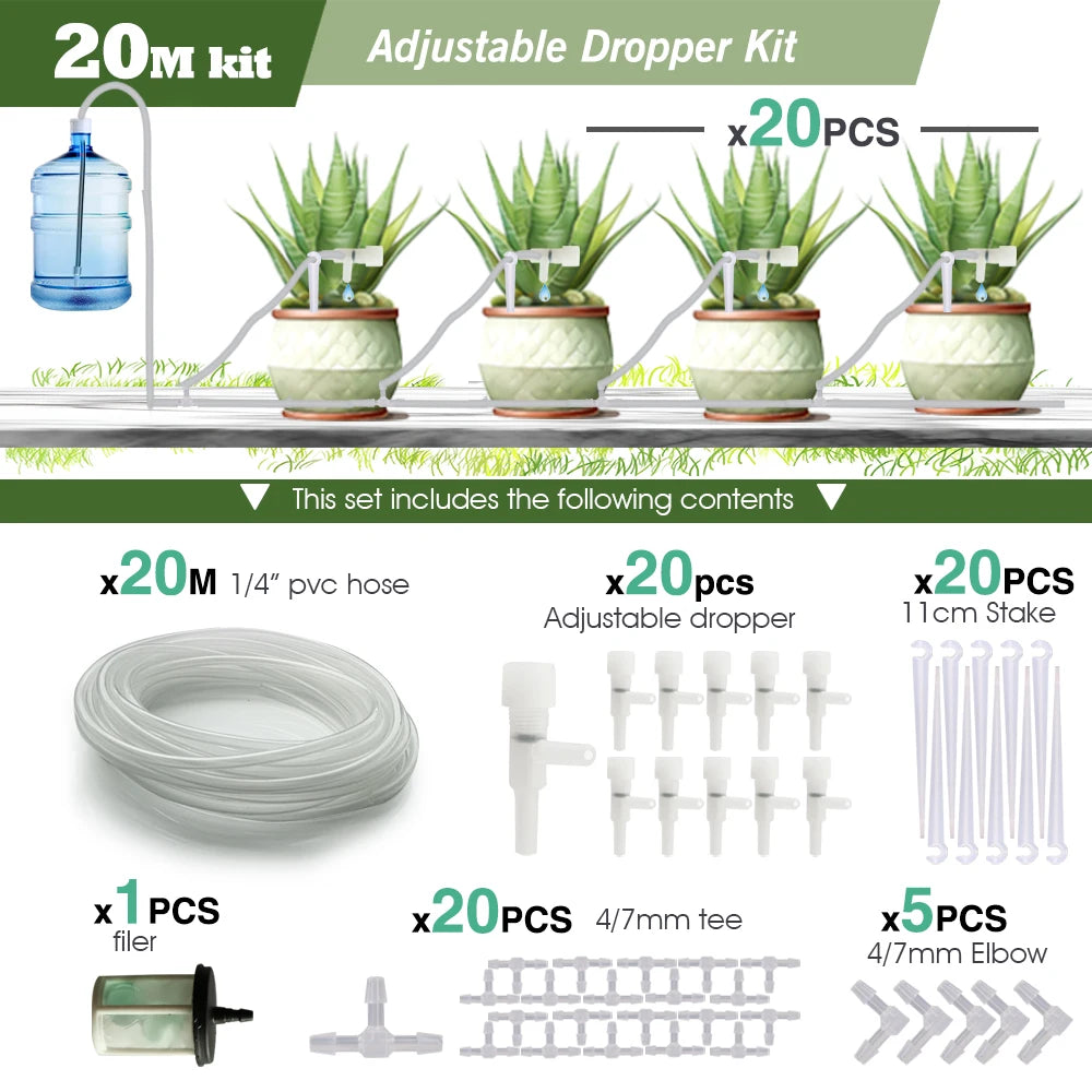 Garden Drip Irrigation Kit with Regulating Valve Potted Plant Watering Device 4/7mm Hose Watering Saving Micro Dripper Greenhous