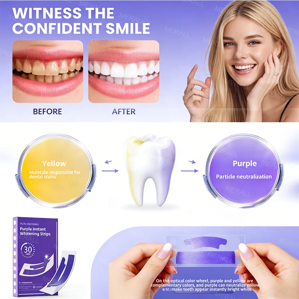 Tidesmit teeth whitening strips 14-pair kit for plaque removal and professional stain whitening treatment