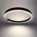 Modern LED Ring Chandelier Pendant Light - Gold & Black Finish D 40cm Tidesmit