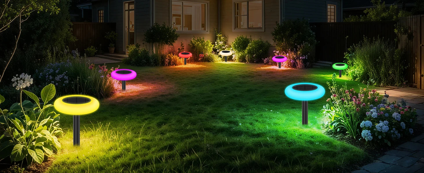 Colorful Solar Lights Outdoor Color Changing Solar Lights Pathway Lights Garden Lights For Landscape Walkway Patio Yard Garden