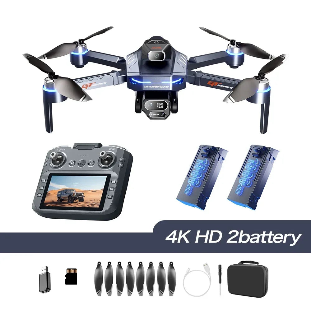 GT8 Dual Lens Camera Drone - 8K GPS Obstacle Avoidance Foldable Drone GT8-4K-navy blue-2B Tidesmit