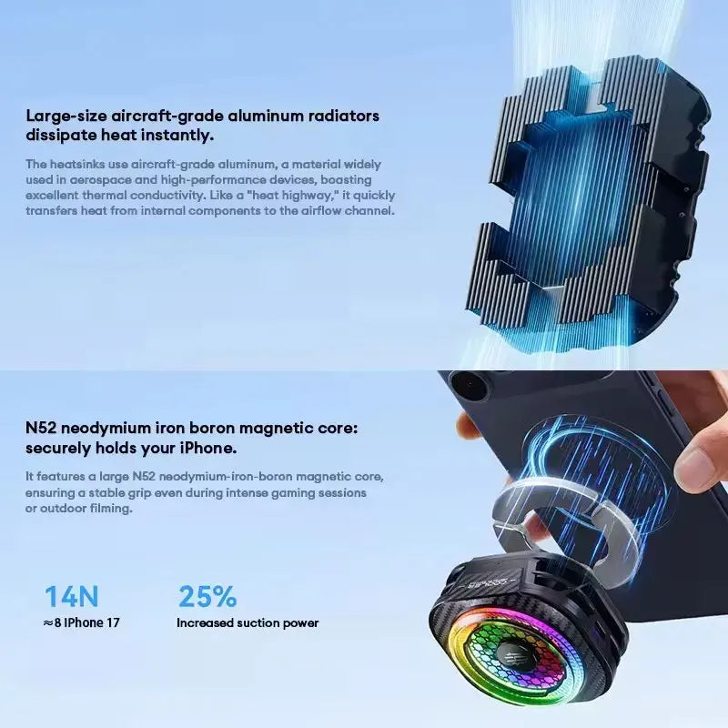 2026 REDMAGIC Cryo Cooler 8 Pro 8th-Gen COLDLNG Architecture AI-Powered Smart Cooling 80°C Load Temperature Drop Phone Cooler