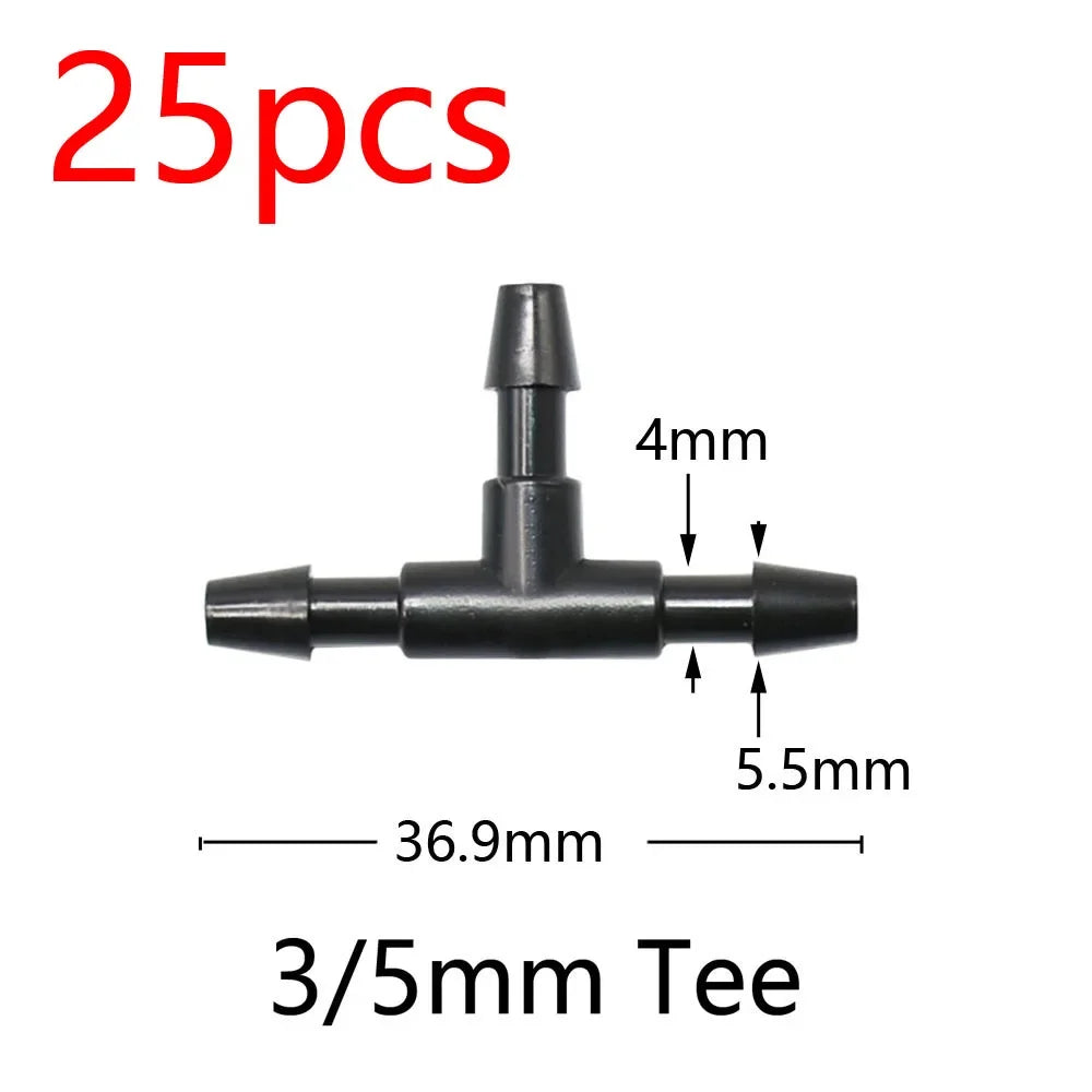 Garden Hose Connectors Barbed Tee Elbow Cross End Plug Coupling WDrip Irrigation System Atering Fitting For 3/5 4/7mm Hsse