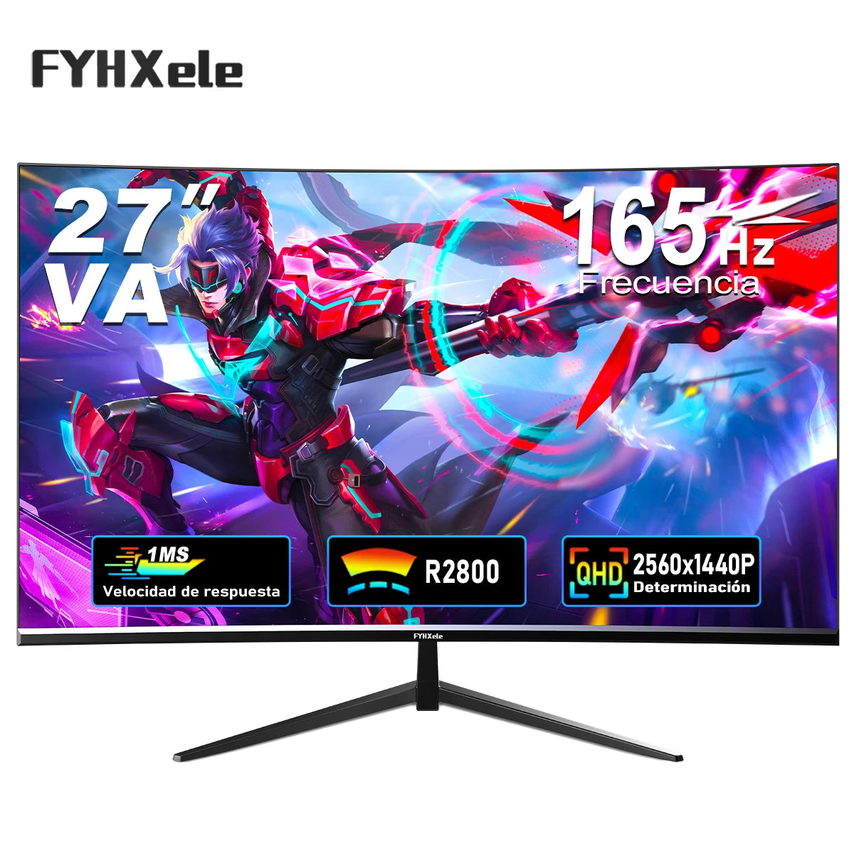 FYHXele 24" Curved FHD 1ms VA Gaming Monitor 180Hz (HDMI165Hz/DP180Hz) Speaker VESA