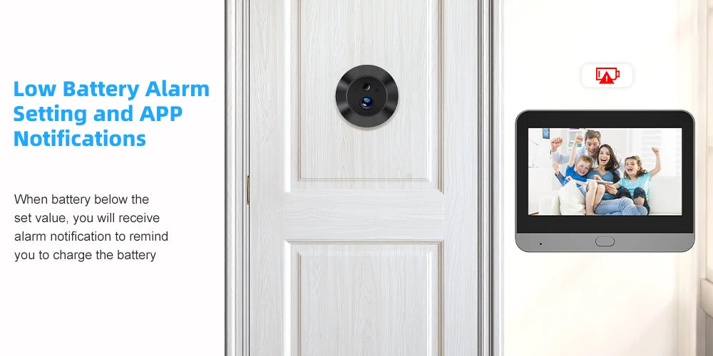 Battery Powered MINI Two Way Talk Tuya SmartLife APP 3MP Wide View 2.4G WiFi 940NM Infrared Digital Door Peephole Eye PIR Camera
