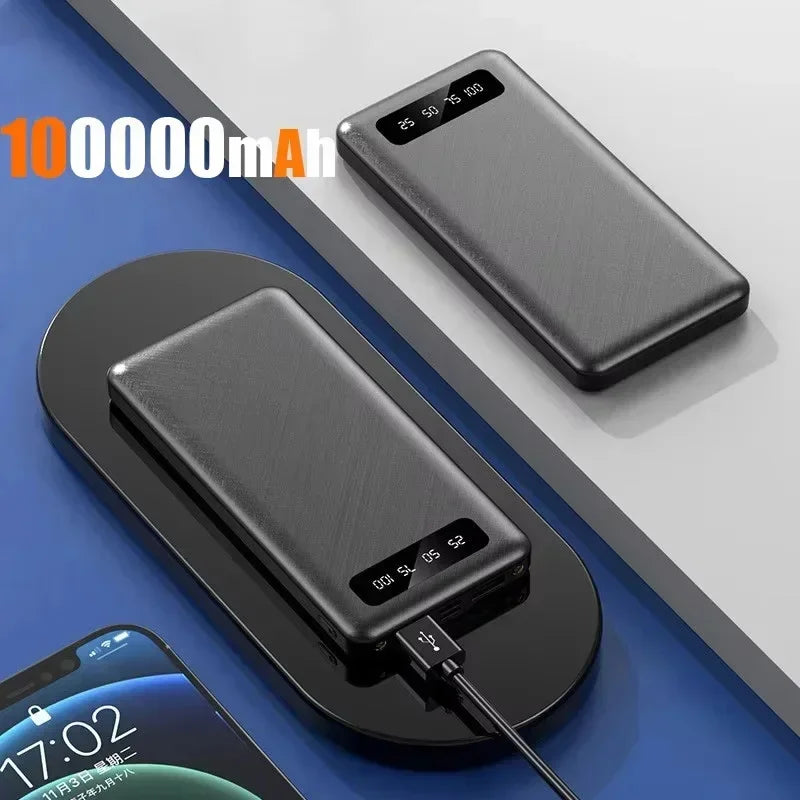 Tidesmit 200000mAh Portable Power Bank - 120W Fast Charging PD Battery Black 100000mAh Tidesmit