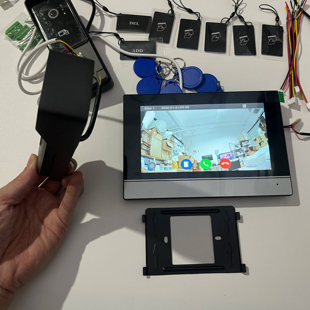 Tuya Wifi 7inch 4 Wires Video Doorbell HD Monitor RFID Metal IR Camera Visual Intercom Two-way Audio APP Unlock Video Door Phone