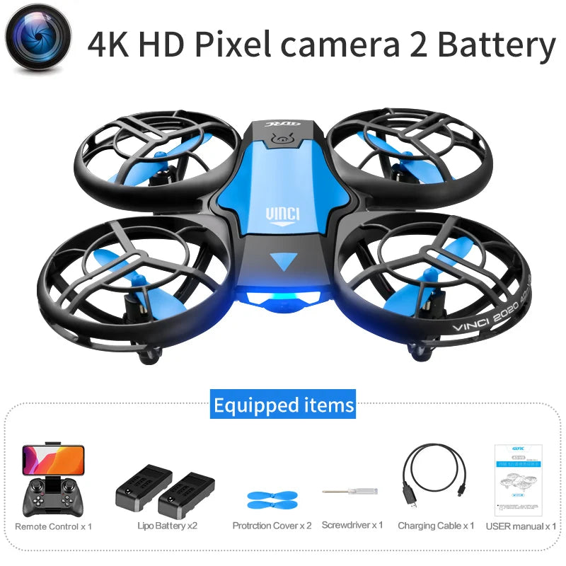 Mini 4K Camera Drone – Foldable Quadcopter for Beginners with GPS Blue 4K 2B Tidesmit