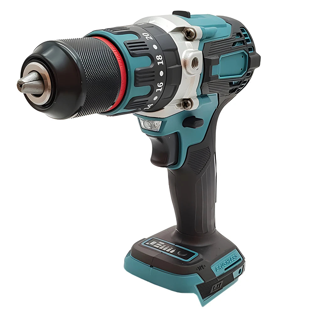 Podofo Brushless Electric Drill Screwdriver Power Tools Metal Chuck Impact Hammer Drill  Cordless Motor Screwdriver Power Tools