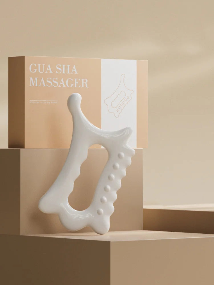 Gua Sha Massage Tool - Resin Body Scraper for Muscle Relief | Tidesmit Body Shaping Massage Equipment WHITE Tidesmit