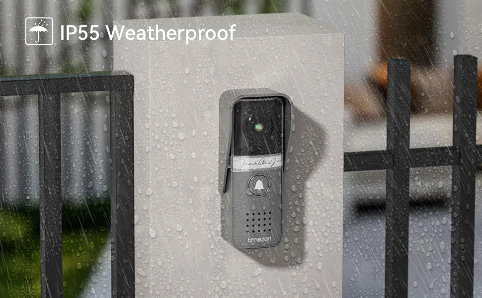TMEZON V20 4-Wire Connected Video Intercom Kit with 7 Inch Colour Screen, Video Door Phone for a Family, Street Turntable, Camera Doorbell