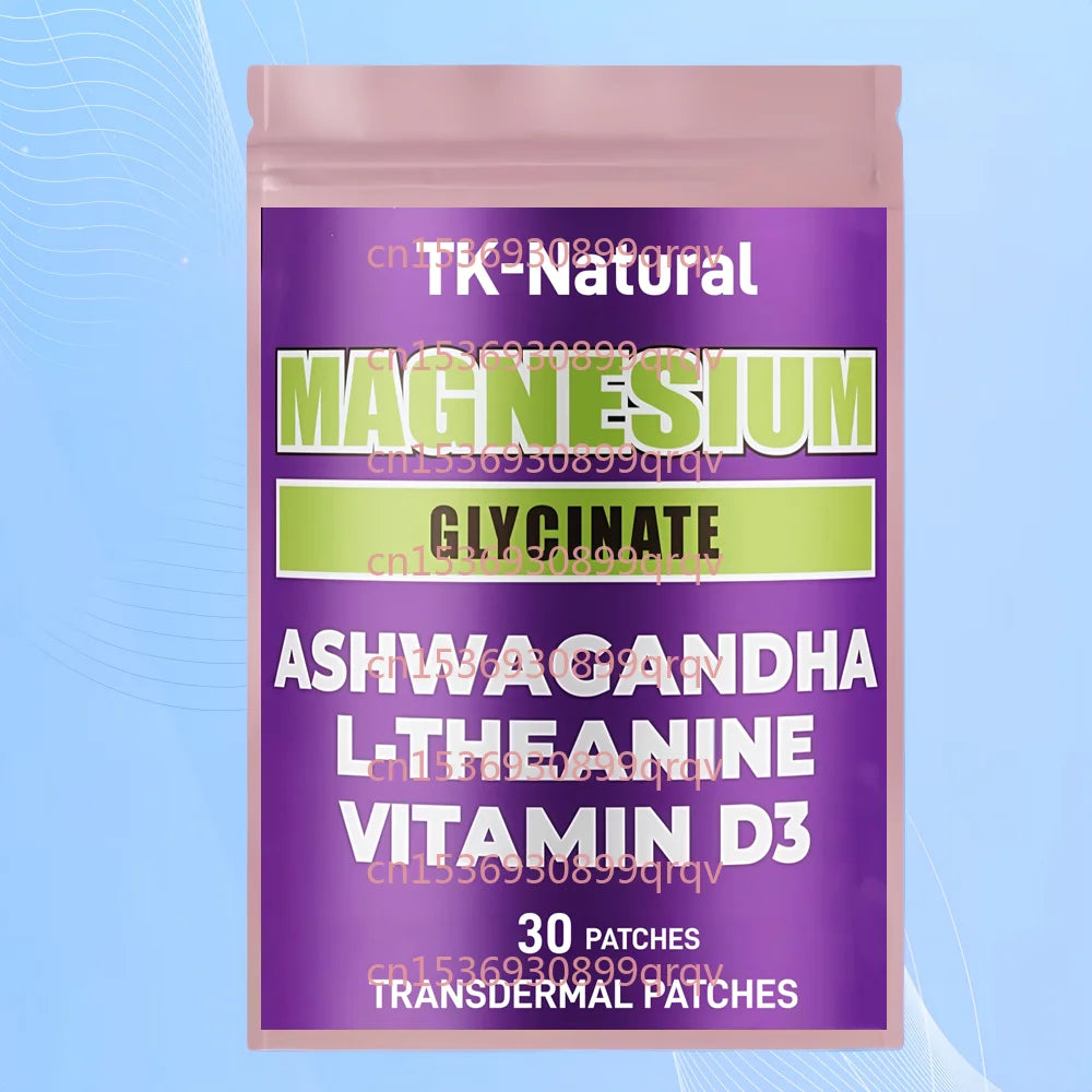 30 Patches Magnesium Glycinate Transdermal Patches With L-Theanine and Vitamin D3 for Sleep,Support Mind & Immune